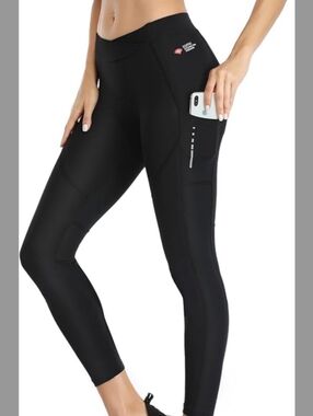 Santic Women's Cycling  Windproof Pants with 4D Padded Bicycle Lined Leggings M